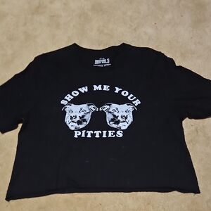 Black Graphic Tee with Dog Print